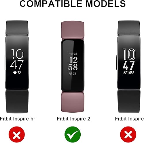 Miniatura 2 de Tobfit Paquete de 6 correas deportivas compatibles con Fitbit Inspire 2 bandas para mujeres y hombres, correas de silicona suave impermeables de