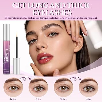 AUYAO Eyelash Growth Serum Lash and Brow Serum Lash & Brow Conditioning for Long Thickening Nourishing and Moisturizing Lashes(5 ml)