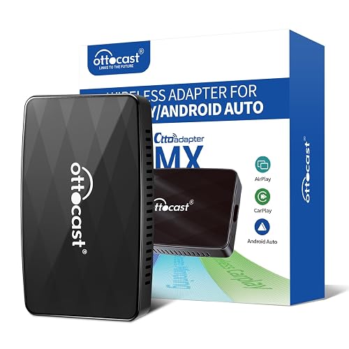 OTTOCAST MX Wireless CarPlay & Android Auto Adapter with AirPlay - 2025 Masterpiece, Plug & Play, OTA-Upgrade, Quick Change Mode