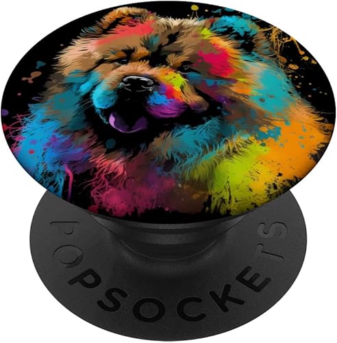 Miniatura 1 de Chow Chow Flames Cute Dog Lover PopSockets Swappable PopGrip