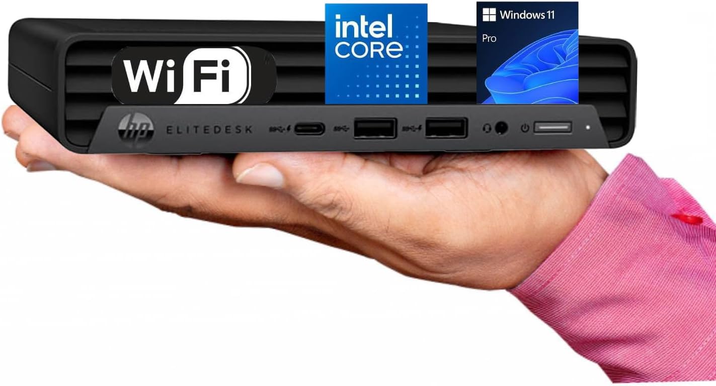HP EliteDesk 800 G6 Business Desktop Mini PC, Intel i5-10500T, 6 Cores, Windows 11 Pro, 512GB SSD, 16GB DDR4 RAM, Intel Graphics 630, Wi-Fi, Support 4K, Mouse, Keyboard, Displayport (Renewed)