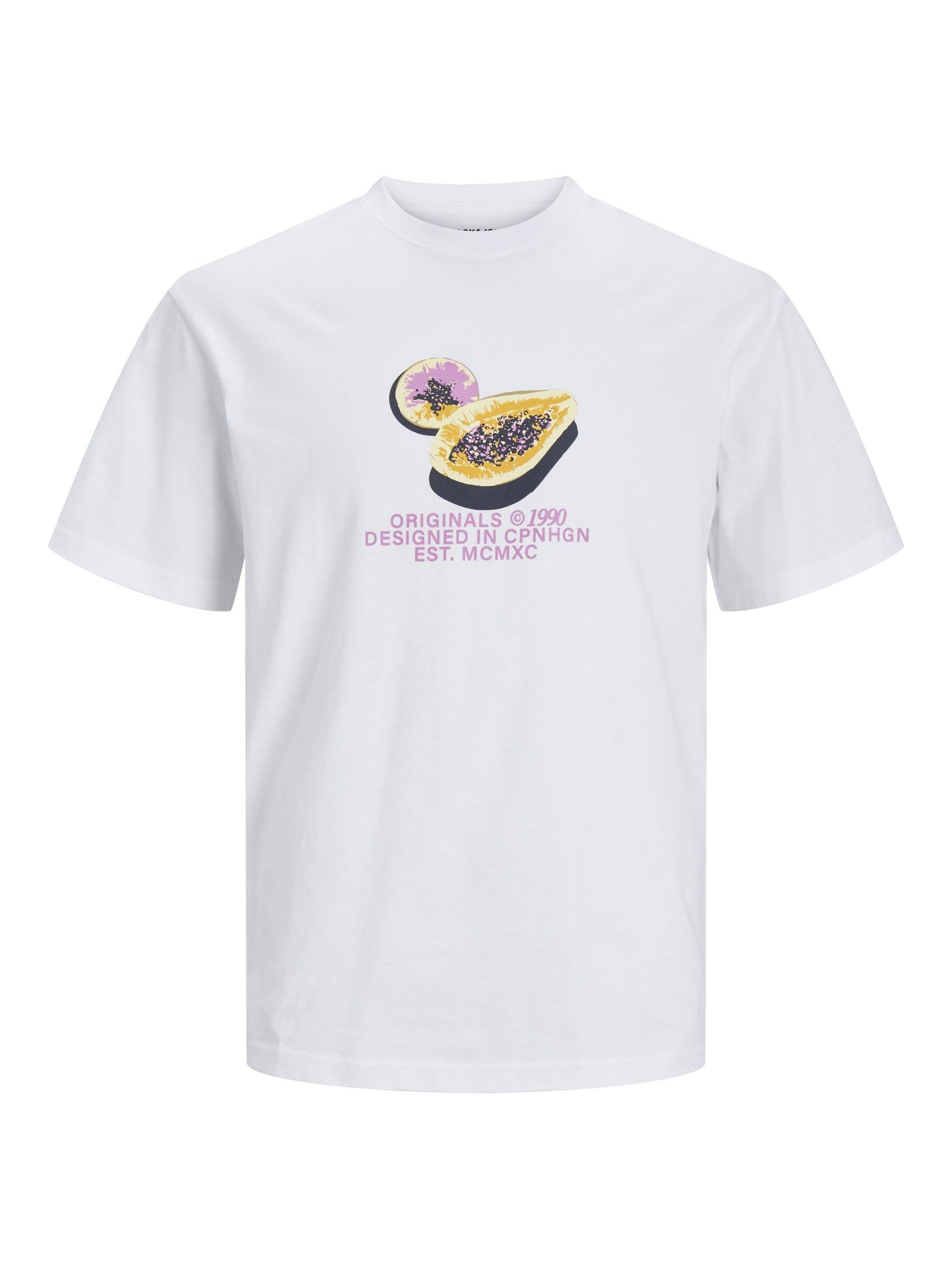 Jack And Jones Men's White Regular Fit Printed Graphic T-Shirt in Size XS, Sports Direct