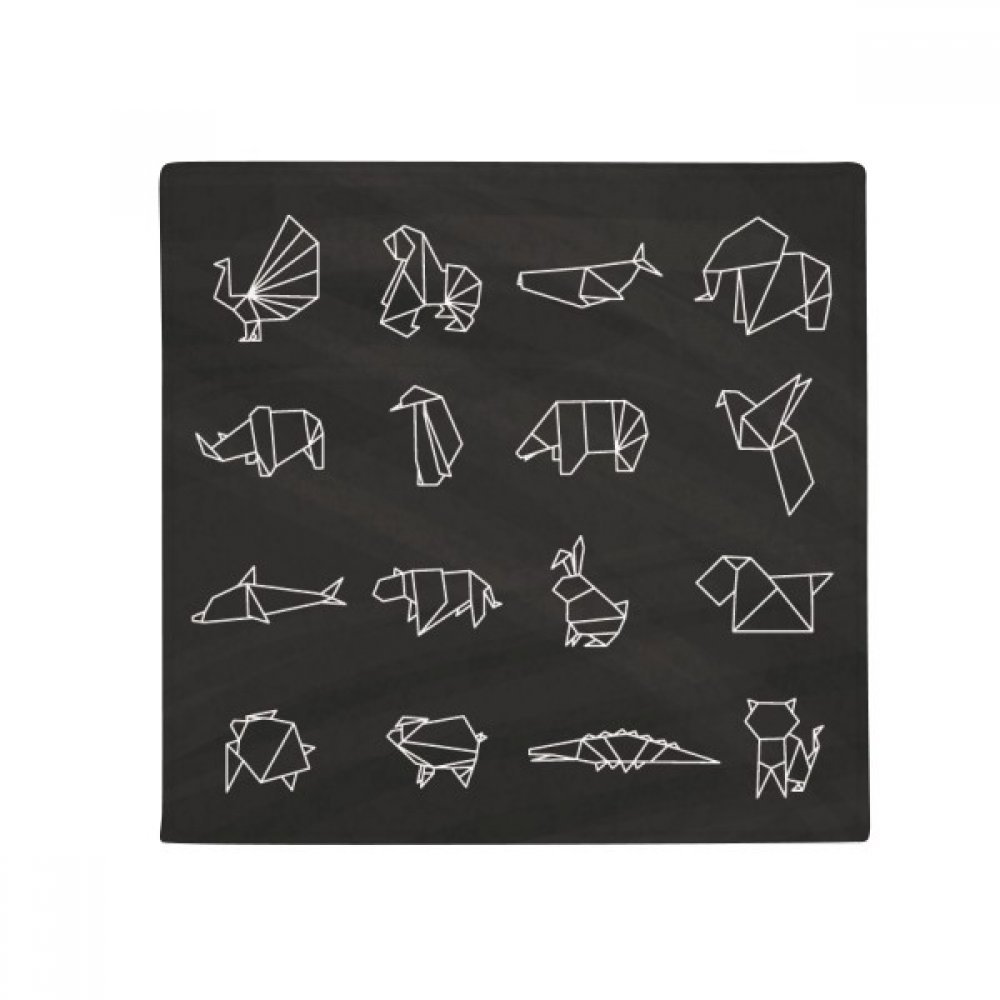 Tapis de sol animal origami géométrique multicolore 80x80cm pour la cuisine et la maison DIYthinker
