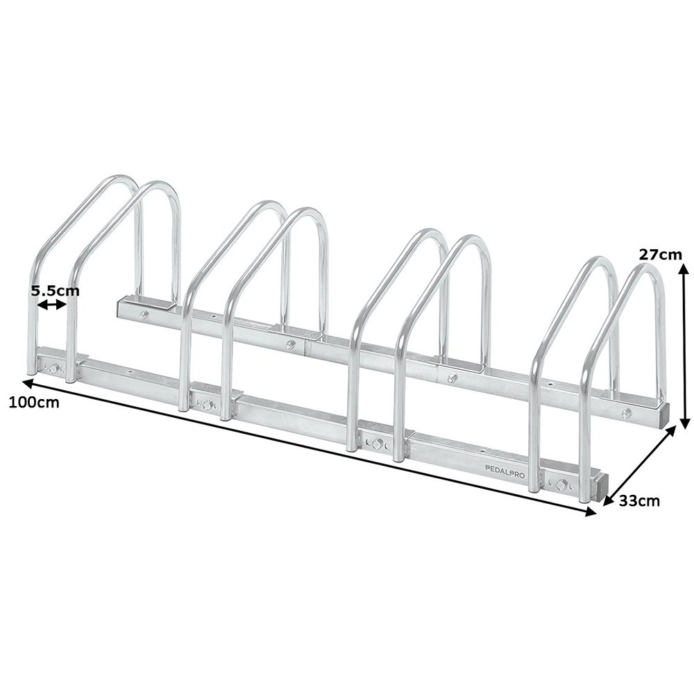 BAKAJI Estante para Bicicletas de Suelo o Pared, Soporte de estacionamiento Exterior para Bicicleta, de Acero, Soporte para Bicicleta con Material de Montaje Incluido