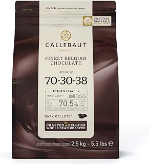 Callebaut 70.5% Extra Bitter Dark Chocolate Callets Chips 2.5kg - Premium Belgian Chocolate for Chefs