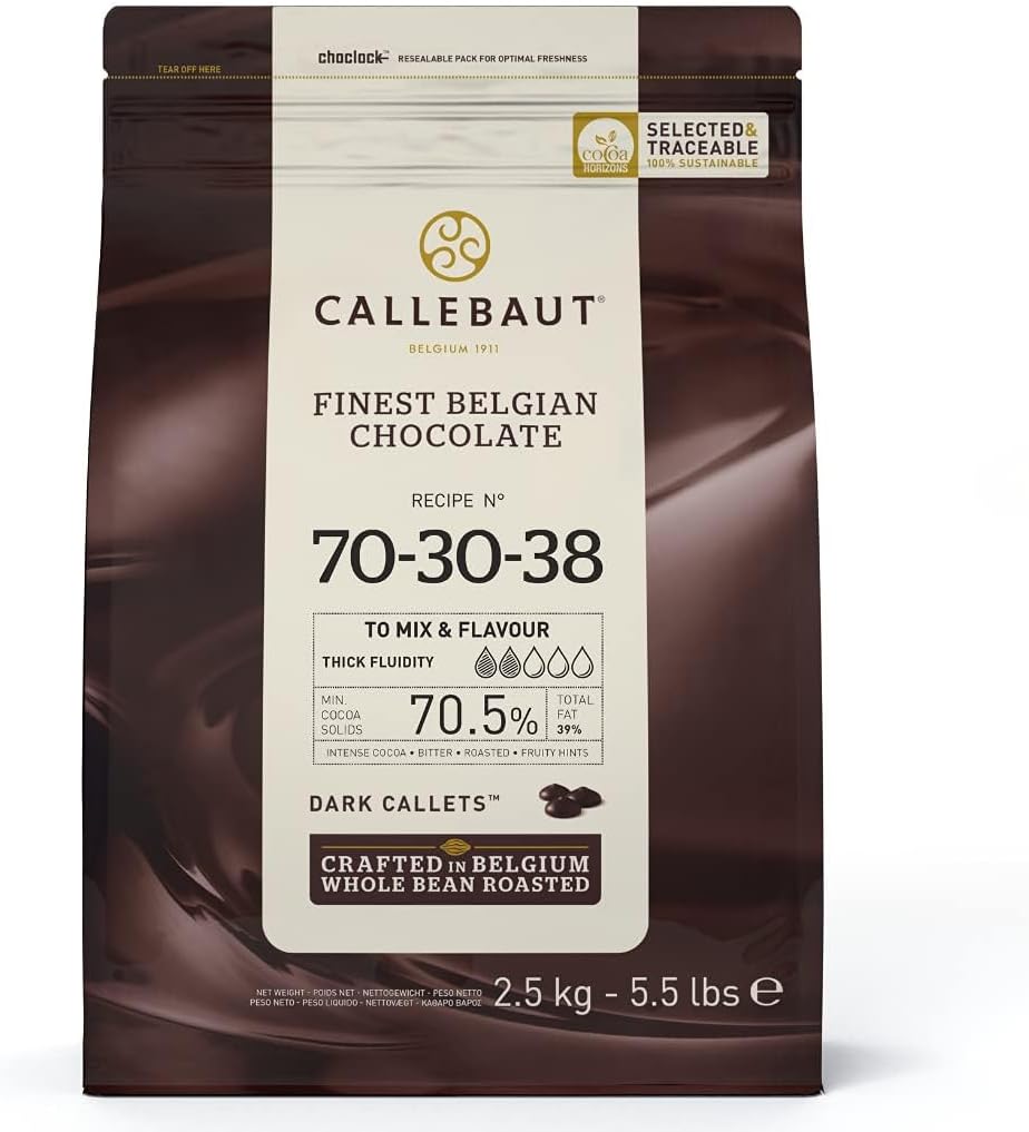 Callebaut 70% dark chocolate chips (callets) 2.5kg