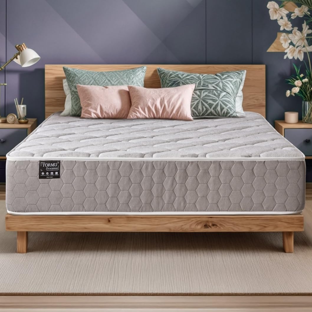 Colchones Premium Viscoelástico 135x190 para Adultos - Cómodo y Ergonómico - Altura ± 27 cm - Matrimonio Transpirable