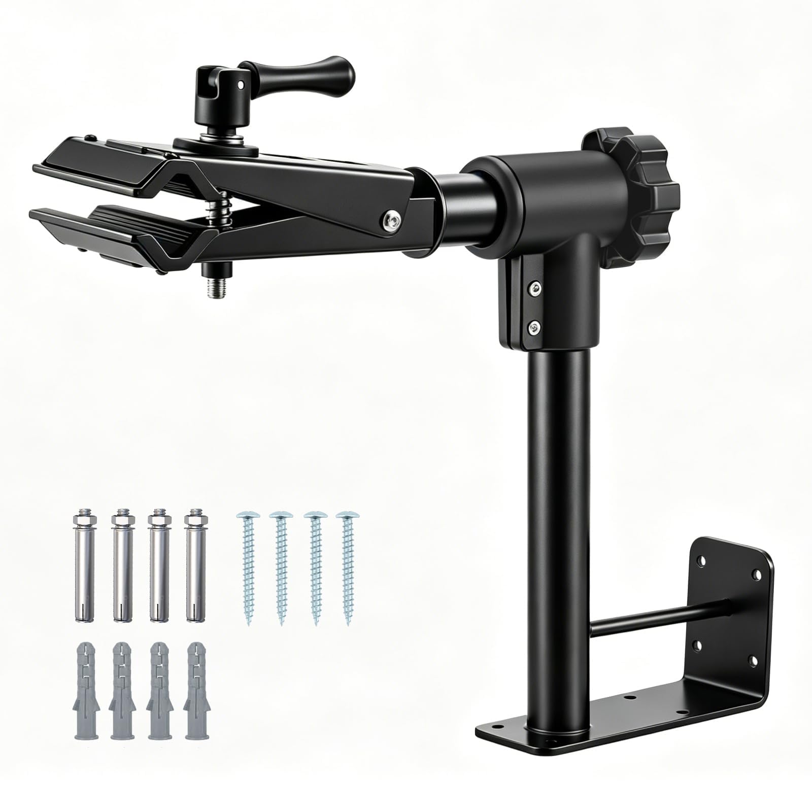 Urban Deco Bike Repair Stand Max 44lbs,Bench Mount Bike Stand,Wall-mounted or Workbench Bike Maintenance Rack with Bike Clamp for Road &amp; Mountain Bikes,Black