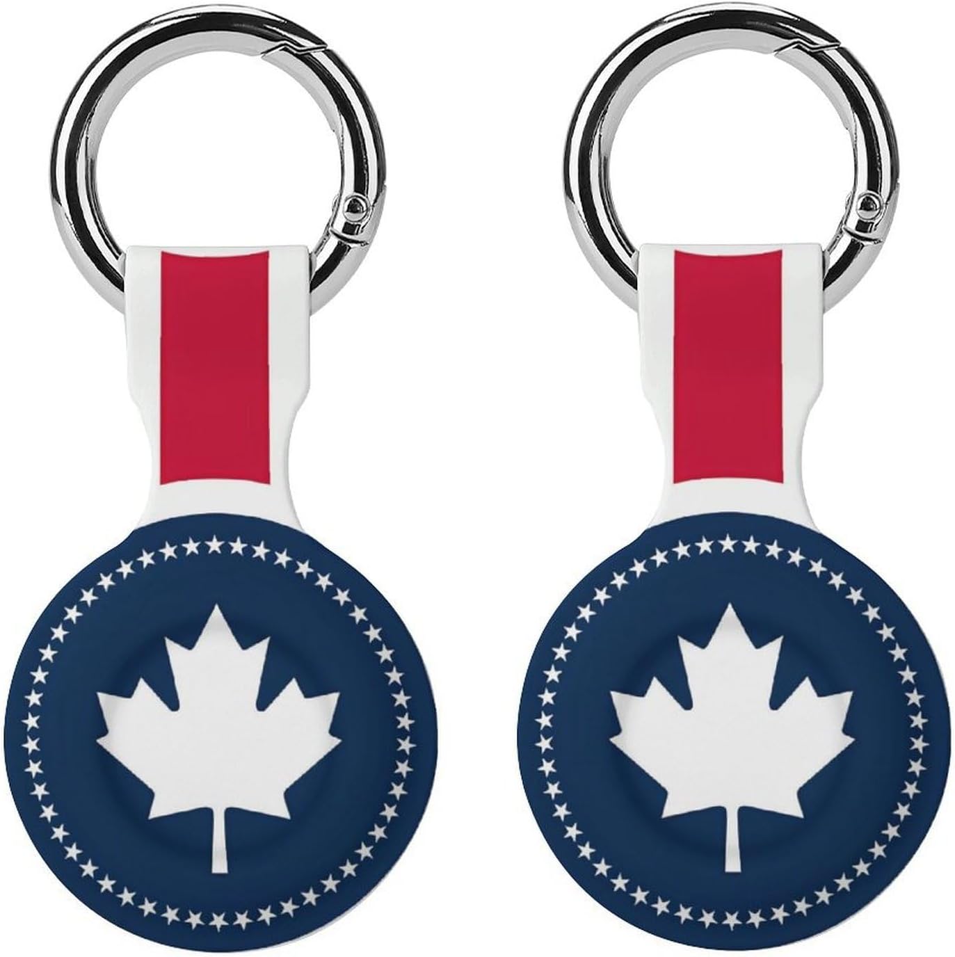 U.S. UK and Canada Flag Funny Cover Compatible with AirTag Case Protector GPS Tracker Holder with Keychain