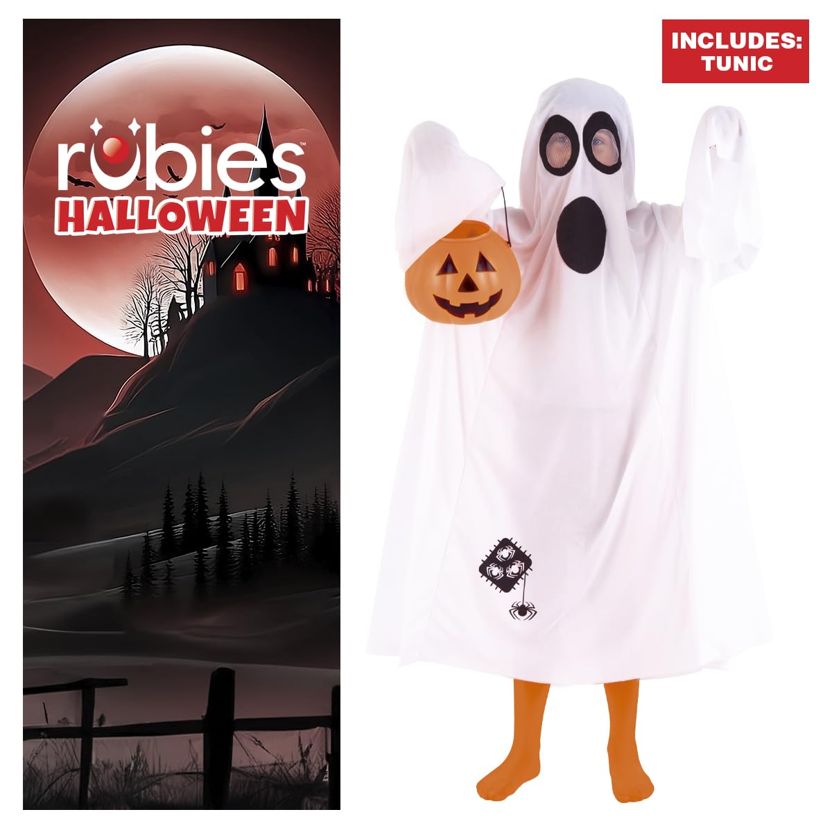 Rubies Costume Ghost Trick per bambini, Tunica, Oficiale Rubies per halloween, carnevale e cumpleanni