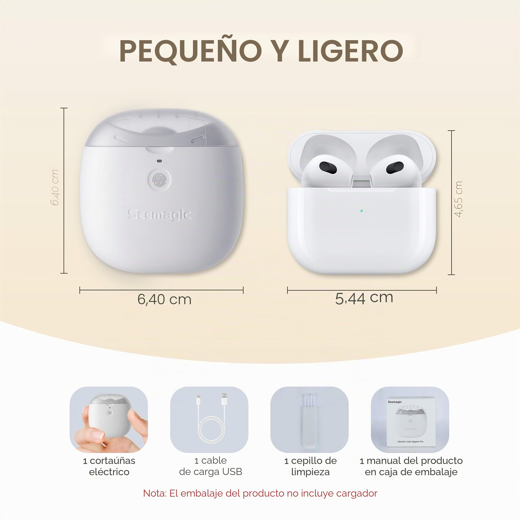 Cortaúñas Eléctrico Automático 2 en 1 con Luz LED | Recortador de Uñas Recargable para Adultos, Personas Mayores y Niños,Blanco,regalo navidad aniversario