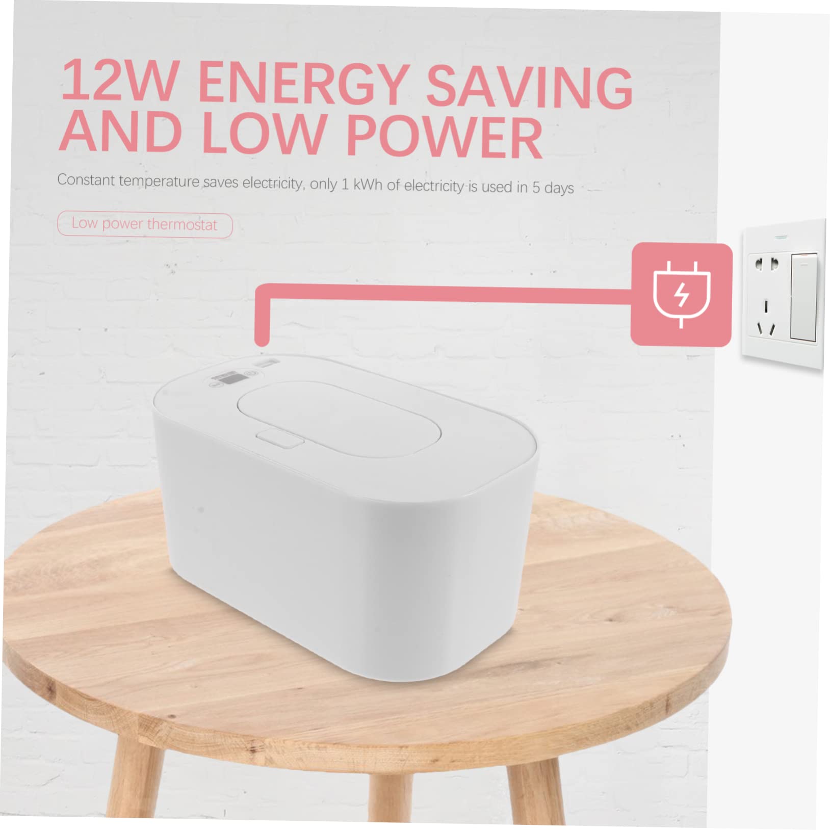 ERINGOGO 1 Set Warmer Wipes Heating Machine Large Capacity Wipes Dispenser Wipes Machine Smart Wipe Heater Diaper Wipe Warmer Storage Box Baby White Portable Polypropylene (pp), 20x8.5cm