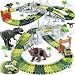 HOMOFY Dinosaur Toys 142pcs Slot Car Race Flexible Tracks 2 Dinosaurs,Create A Road Toys for 3 4 5 6 Year Old Boys Girls Toddlers Birthday Gifts