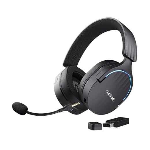 Trust Gaming GXT 491 Fayzo Cuffie Gaming Wireless Bluetooth + 2.4 GHz, Audio Surround 7.1, Batteria da 22 Ore, 85% Plastica Riciclata, RGB Cuffie Bluetooth Over Ear PC PS5 PS4 Switch - Nero