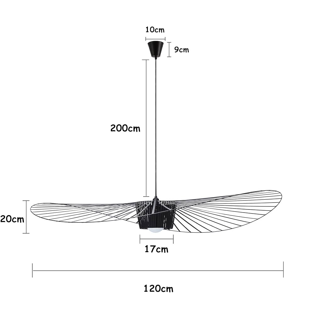 Lampadario Sospensione Nero Moderno - Diametro 100cm Con Luce Dimmerabile E27 - Foto 11