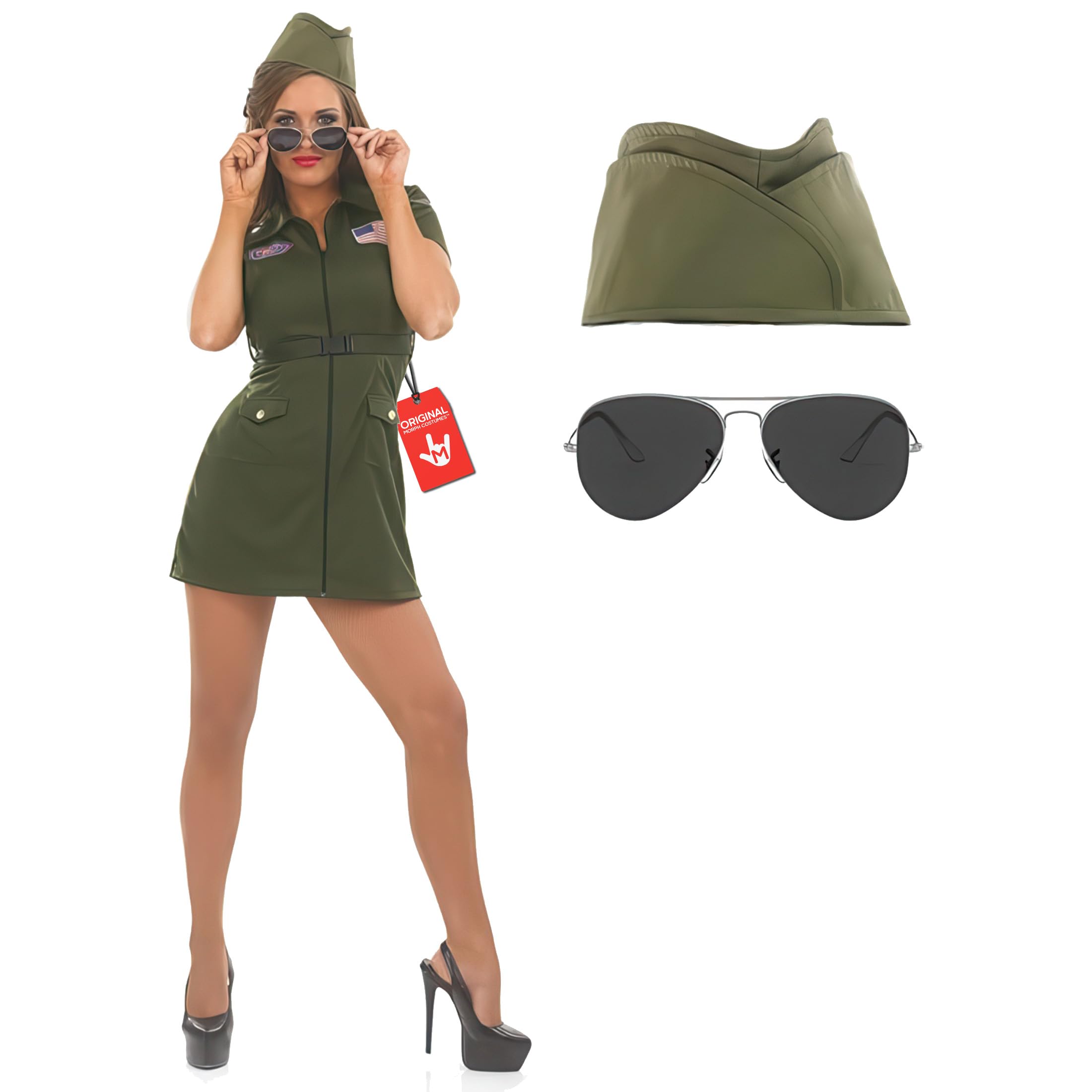 fun shack Womens Fighter Pilot Costume, Flight Attendant Costumes Women, Halloween Costume Women, Pilot Costumes Womans