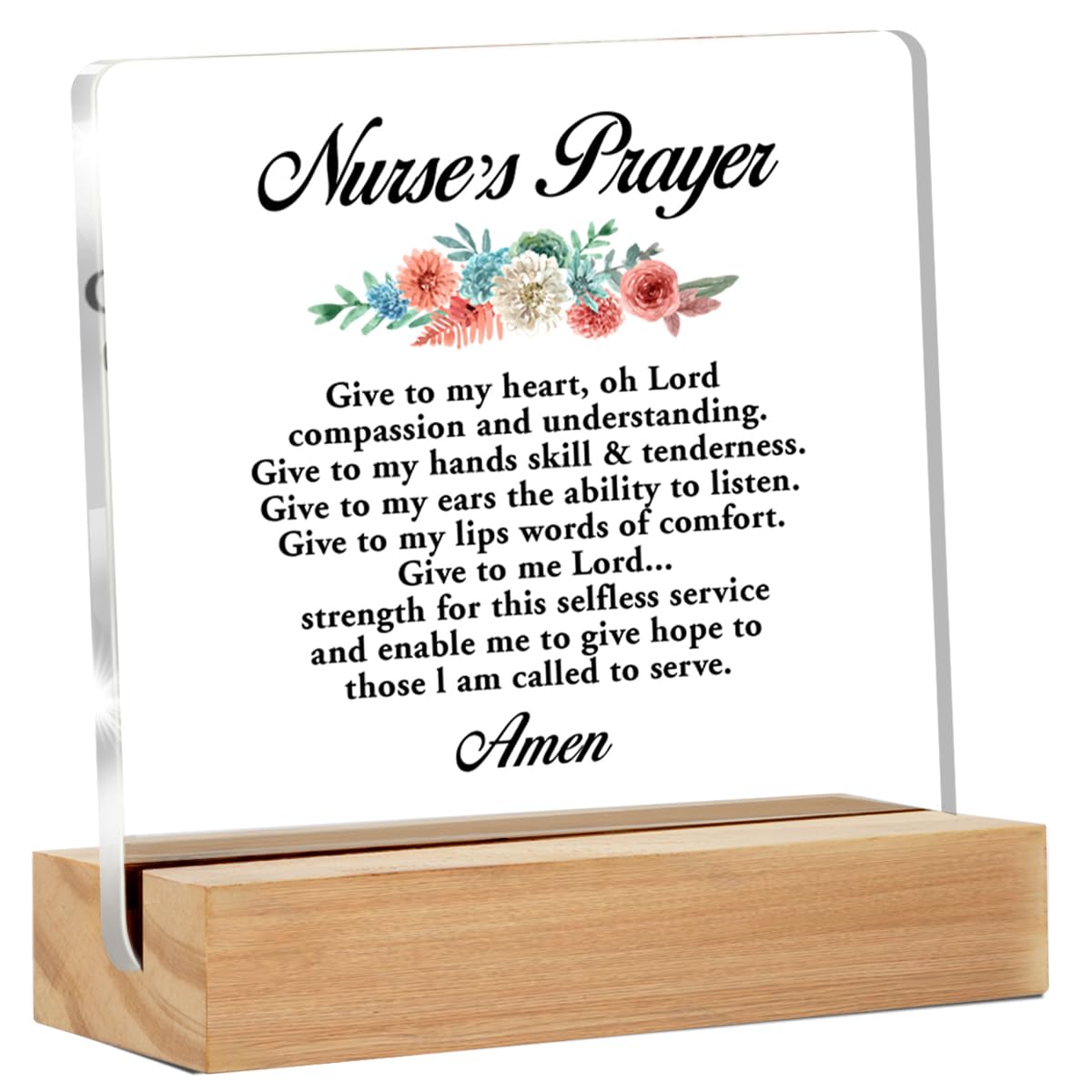Nurse Gifts for Women - Nurses Gifts Ideas - Gifts for Nurses - Nursing Gifts Inspirational Gifts for Nurses - Nurse's Prayer Clear Desk Sign Decor