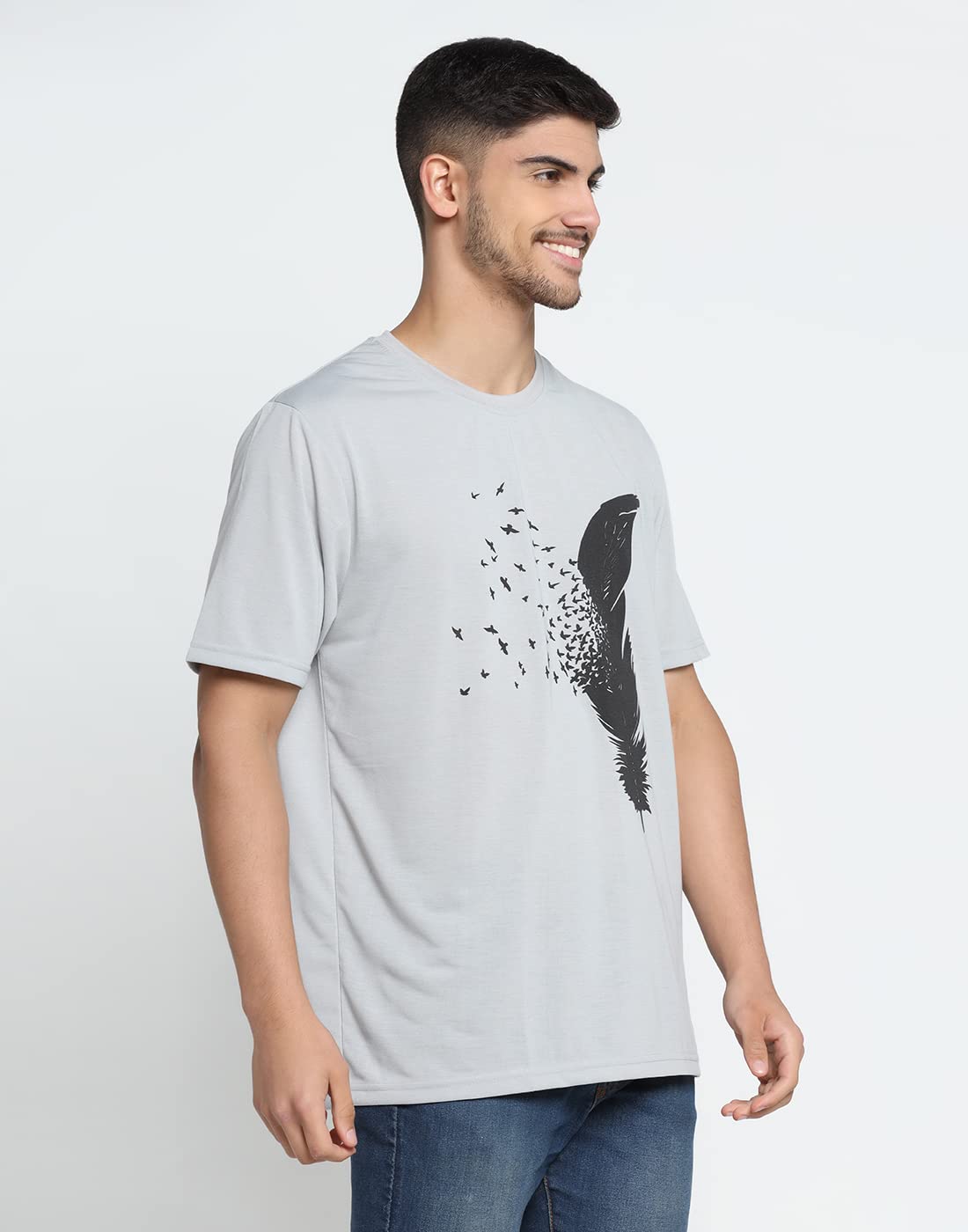 INKKR Camiseta de rayas para hombre, talla grande, corte recto
