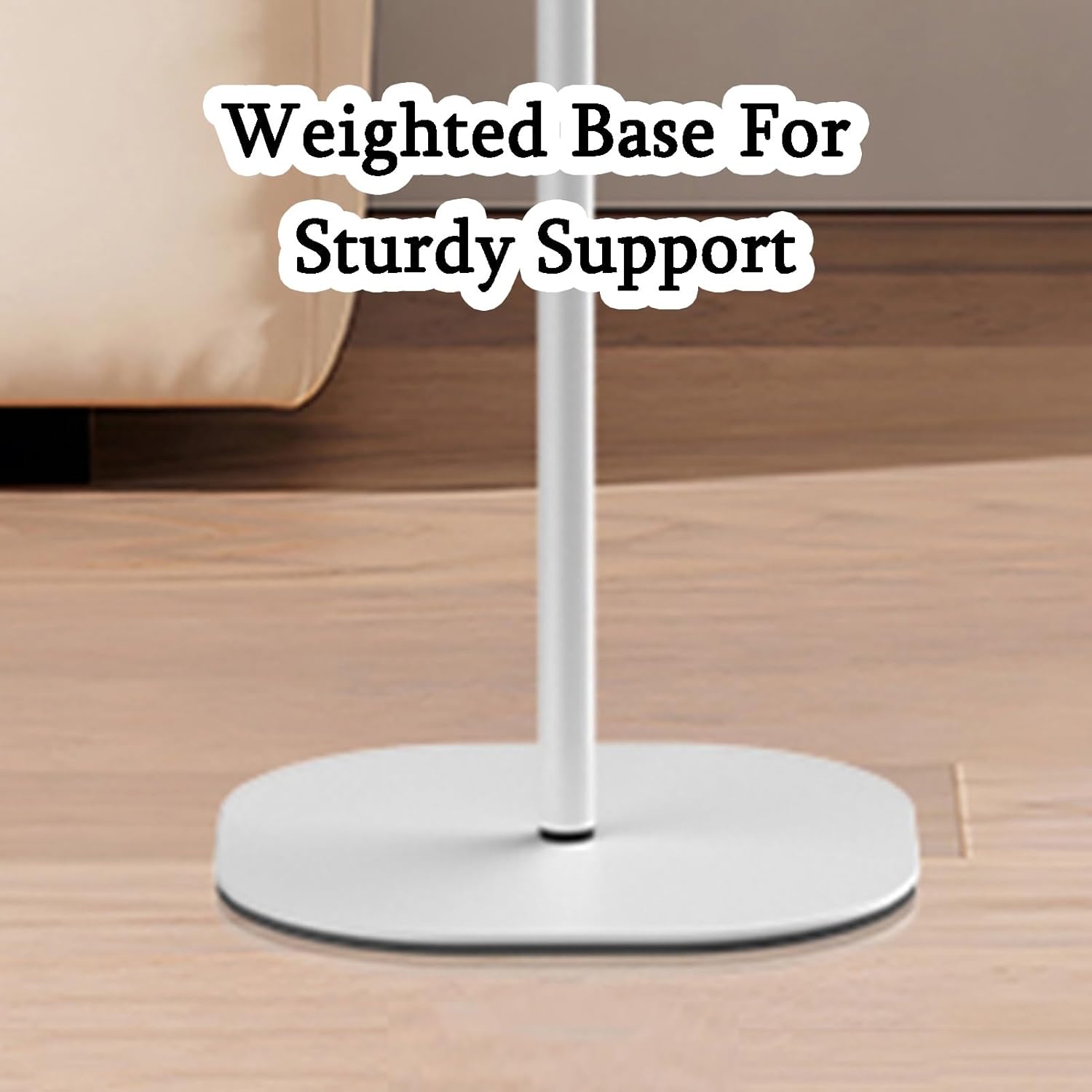 Laptop Floor Stand,Floor-Standing Adjustable Shelf,Portable Steel Workbench,for Home Outdoor Office,Stable Structure(White)