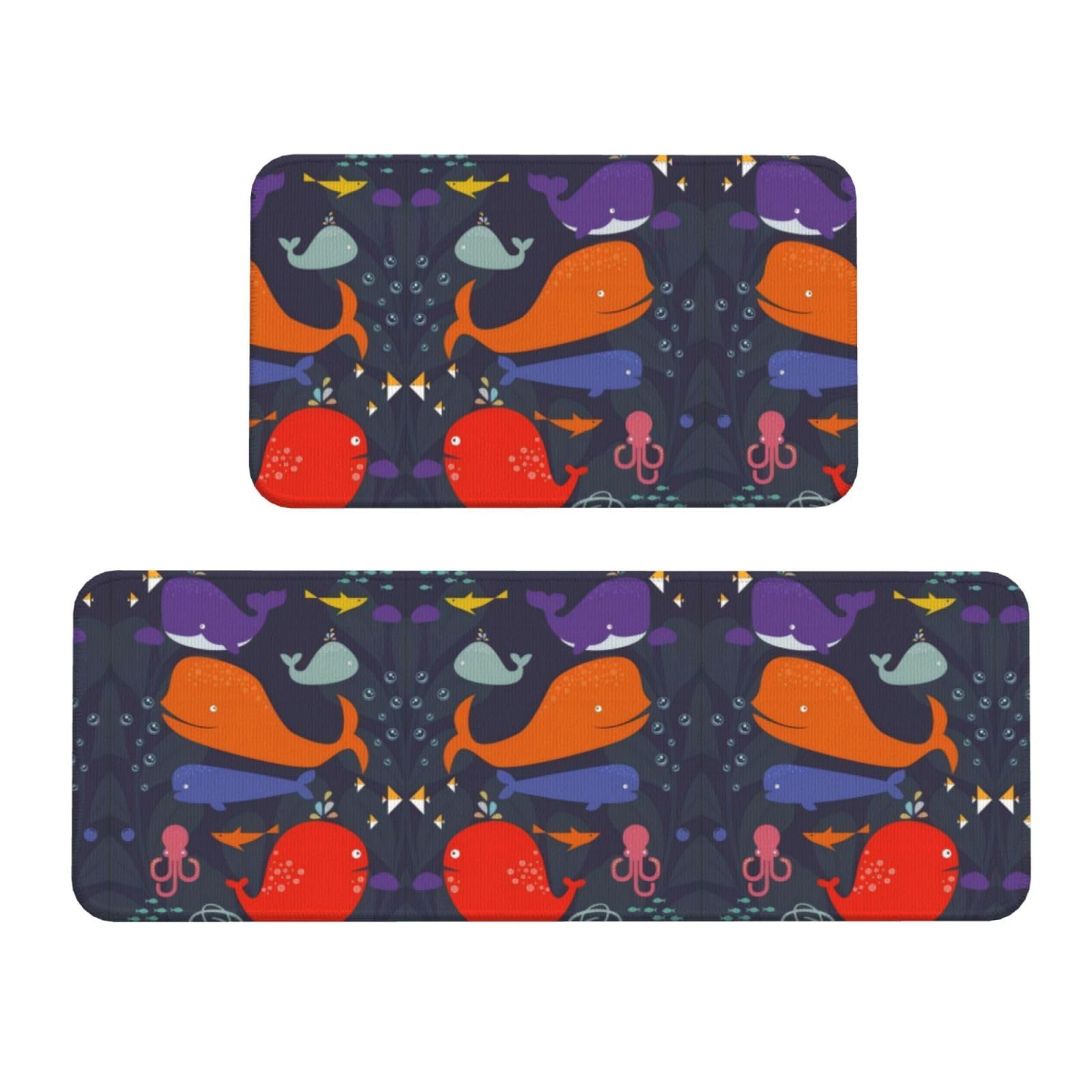 Alfombrillas de cocina con diseño marino de ballena y pulpo para dar vida a tu hogar