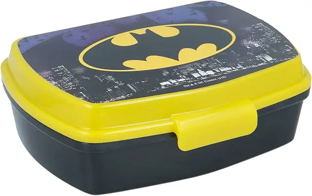 Lancheira Escolar Batman: Sandwichera Rectangular com Símbolo