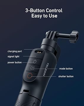 TELESIN Bluetooth Yüzen Selfie Çubuğu Tripod, DJI Osmo Action 6 5 Pro 4 için Su Geçirmez Uzatılabilir 3'ü 1 Arada El Kavrama Tripodu Sinyal Güçlendirici, 15 m Dalış Çubuğu, Sörf ve Şnorkel için
