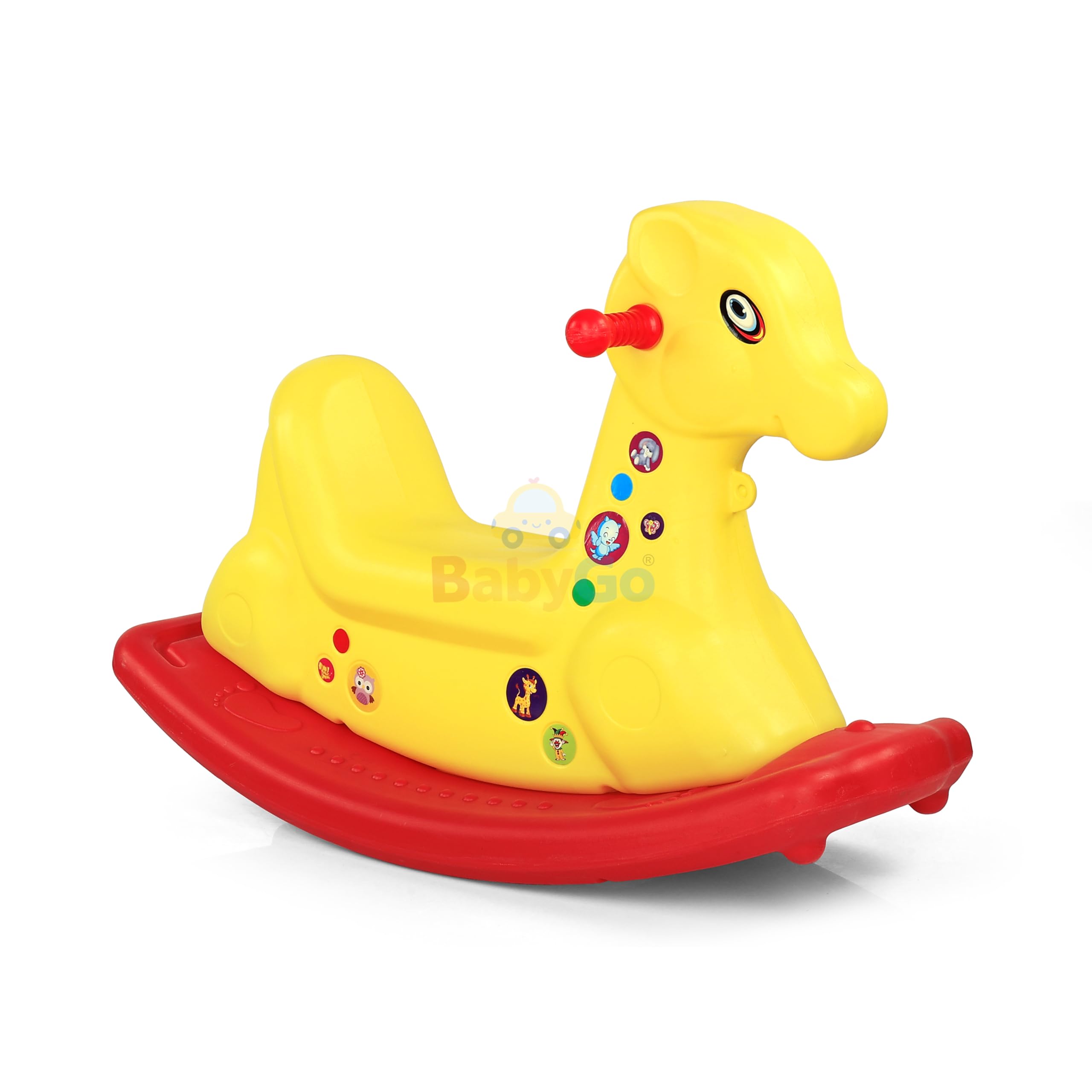 BabyGo Giraffe Rocking Toy Ride On for Kids | Soft Plush Rocker with Strong Wooden Base | Fun Indoor Outdoor Rocking Horse Chair for Toddlers, Boys & Girls | Safe, Durable & Comfortable (72x53x26cm)-picture-19