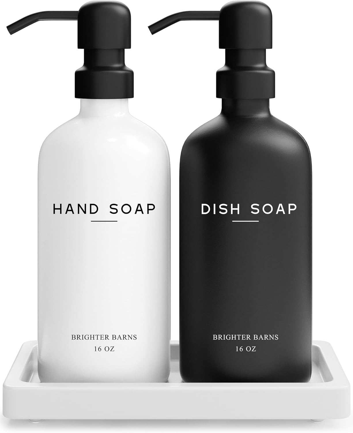 Luxury Glass Hand and Dish Soap Dispenser Set by Brighter