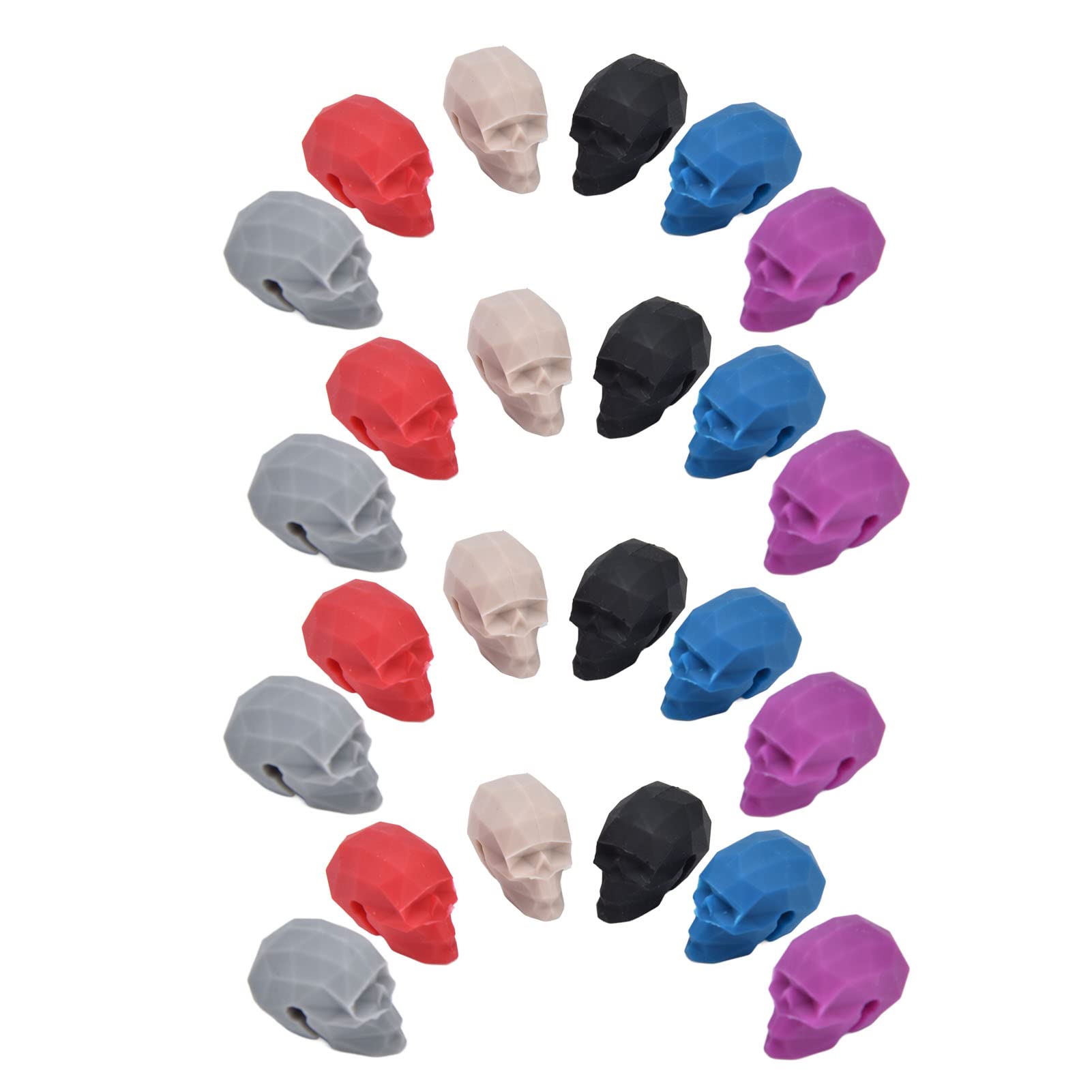 24 Pcs Silicone Drink Markers, Skull Glass Markers Halloween Wine Markers Wine Glass Charms Markers for Champagne Cocktails