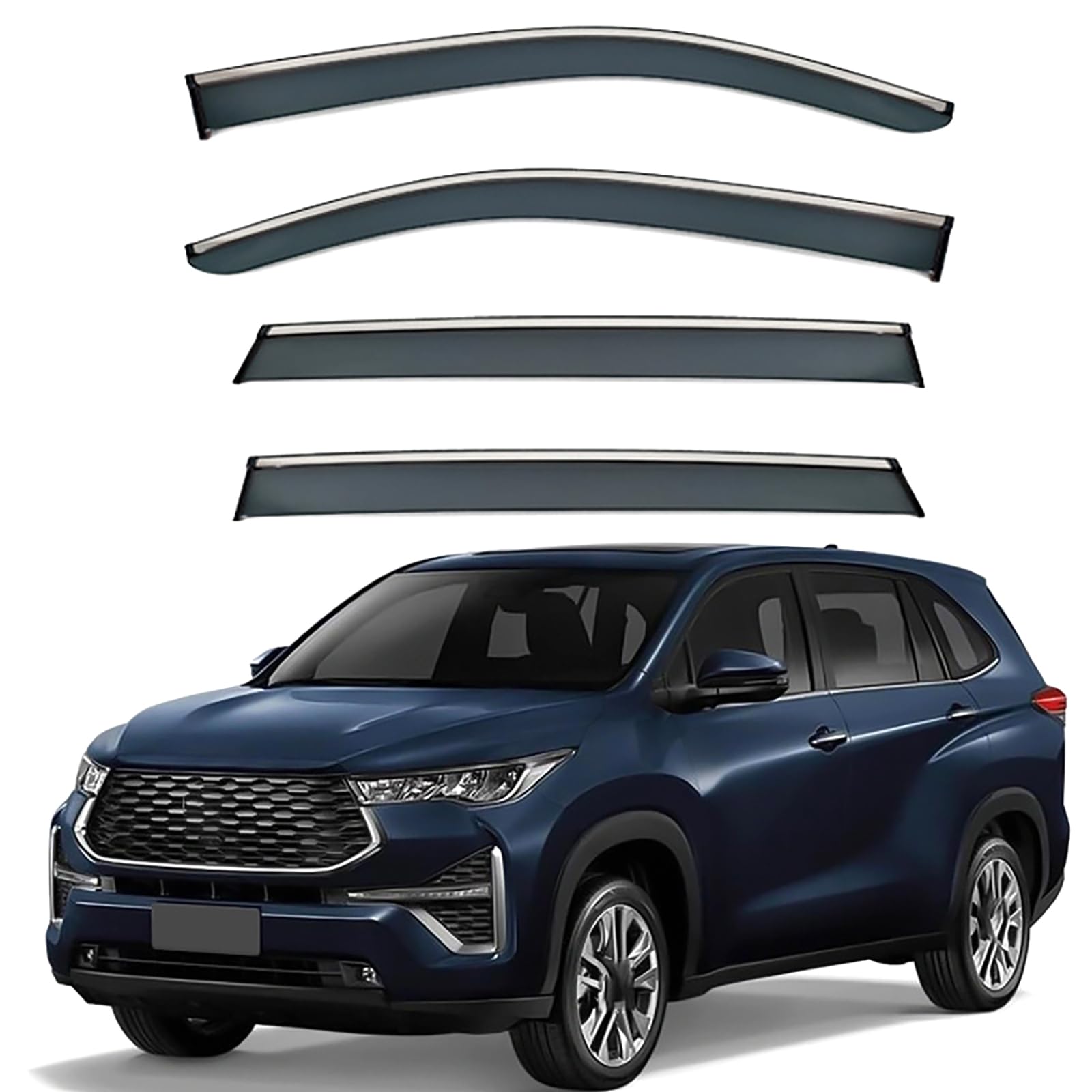 Deflektory przeciwdeszczowe do szyb bocznych Toyota Kijang Innova Zenix MK3-AG10 (2023-2025), ochrona przed deszczem.
