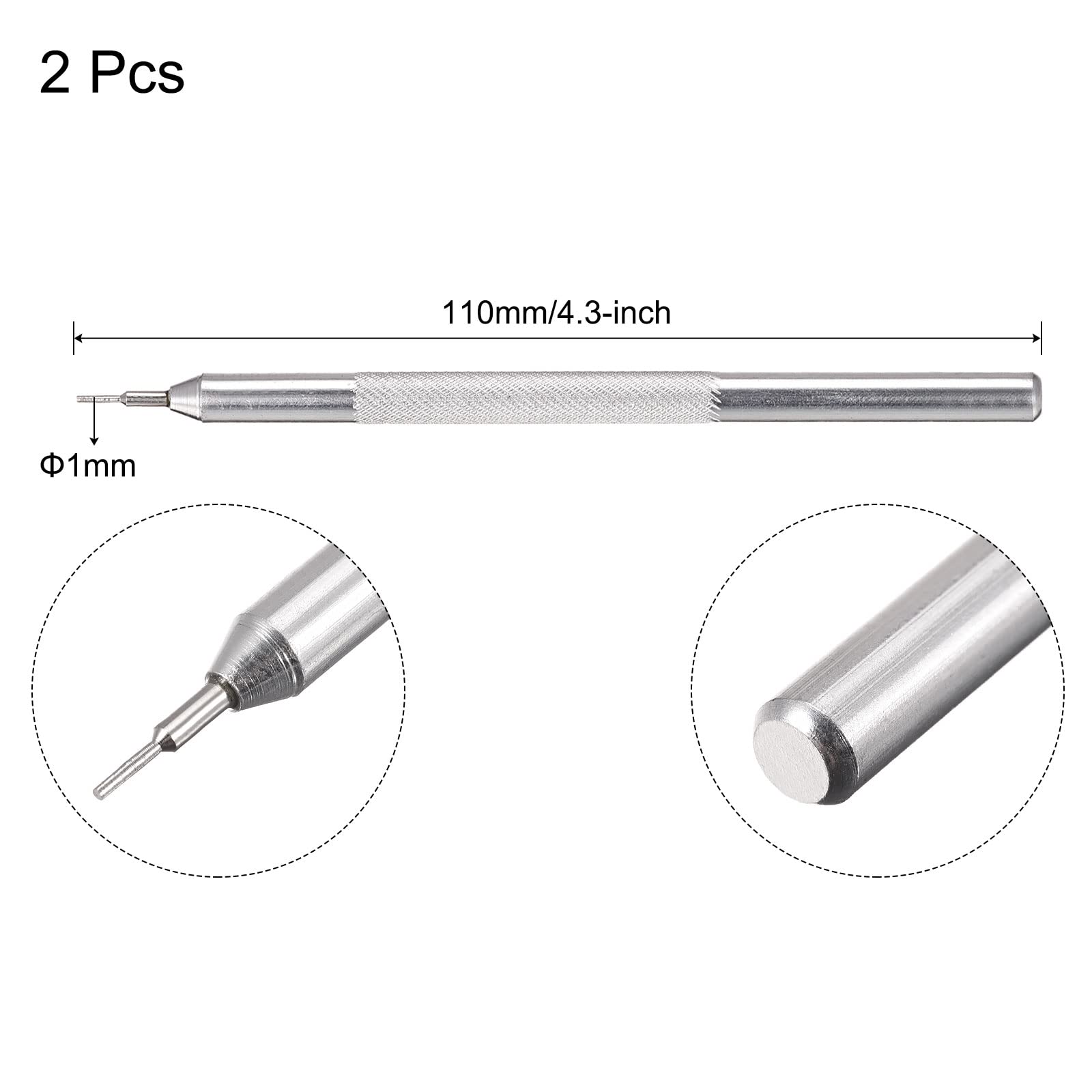 uxcell Watch Band Pin Punch 1mm Dia Watch Straps Link Pin Remover Repair Tools 2 Pcs