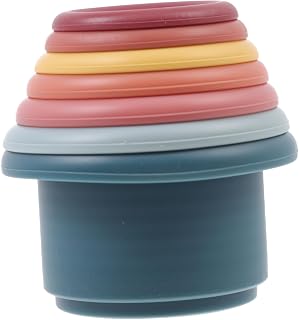 TOYANDONA 7 Peças De Copos De Empilhamento Para Crianças Brinquedos De Equilíbrio Para Bebês Brinquedos De Nidificação Construção De Equilíbrio Brinquedos Educativos De Empilhamento