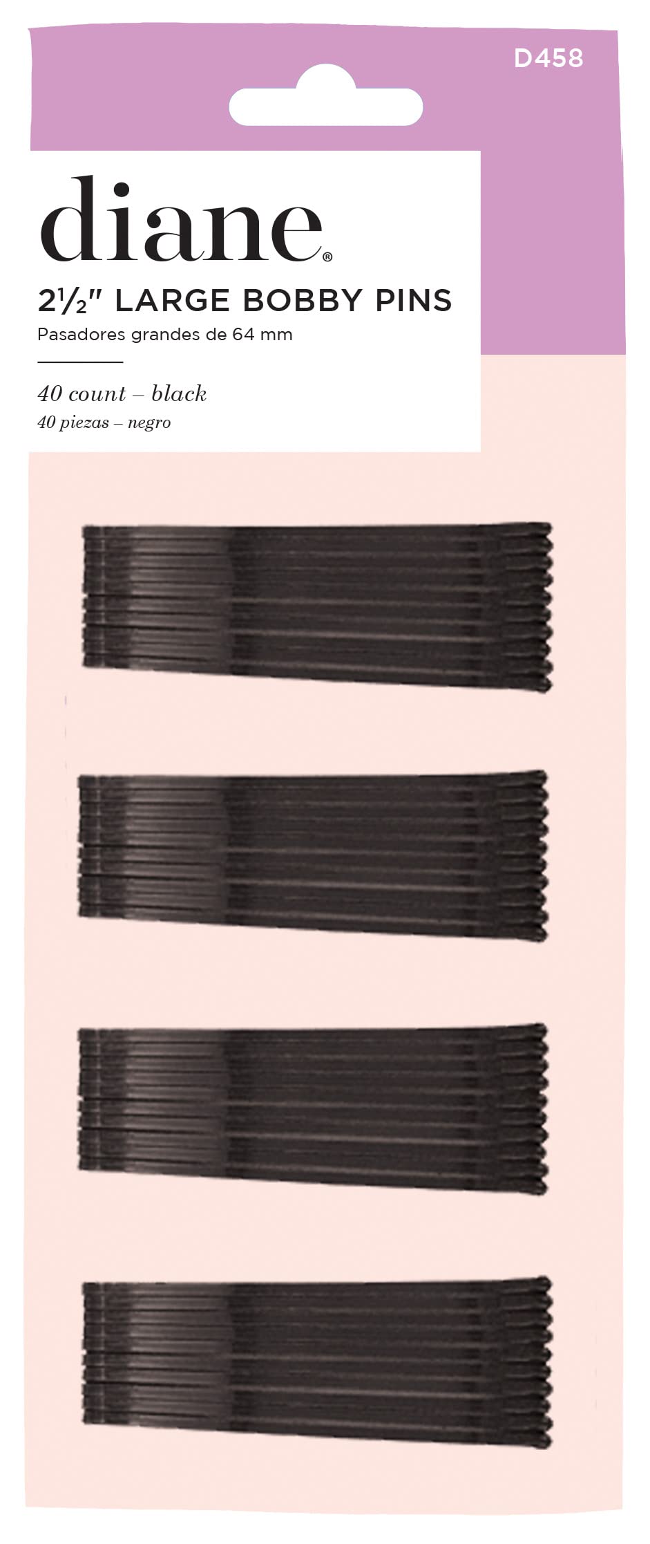 Diane Jumbo Bob Pins, Black, 40/card