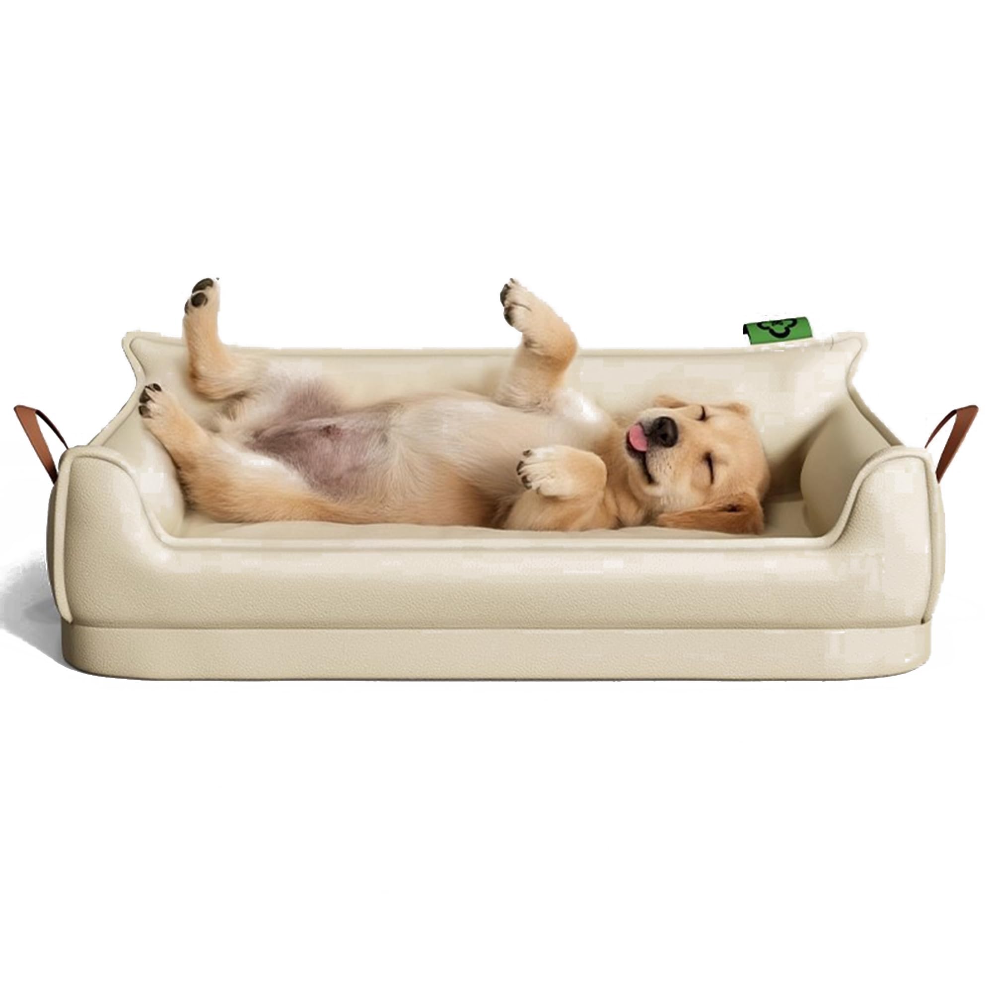 Divano letto impermeabile per cani di taglia grande per trasportino, materasso portatile e resistente per cuccioli, copertura rimovibile in finta pelle, cuscino ortopedico in schiuma comfort