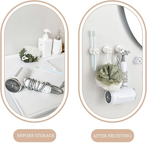 Miniatura 7 de Paquete de 4 ganchos autoadhesivos, ganchos de decoración de silicona para puerta de pared, para colgar toallas, llaves y ropa, soportes funcionales