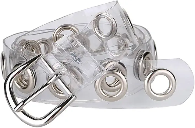 Women's Transparent Plastic Grommet Belt - Heart Under the Belt Gift