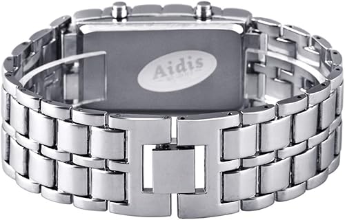 Miniatura 10 de Moda hombres simple juventud deportes reloj electrónico binario digital LED lava aleación rectangular reloj de cadena