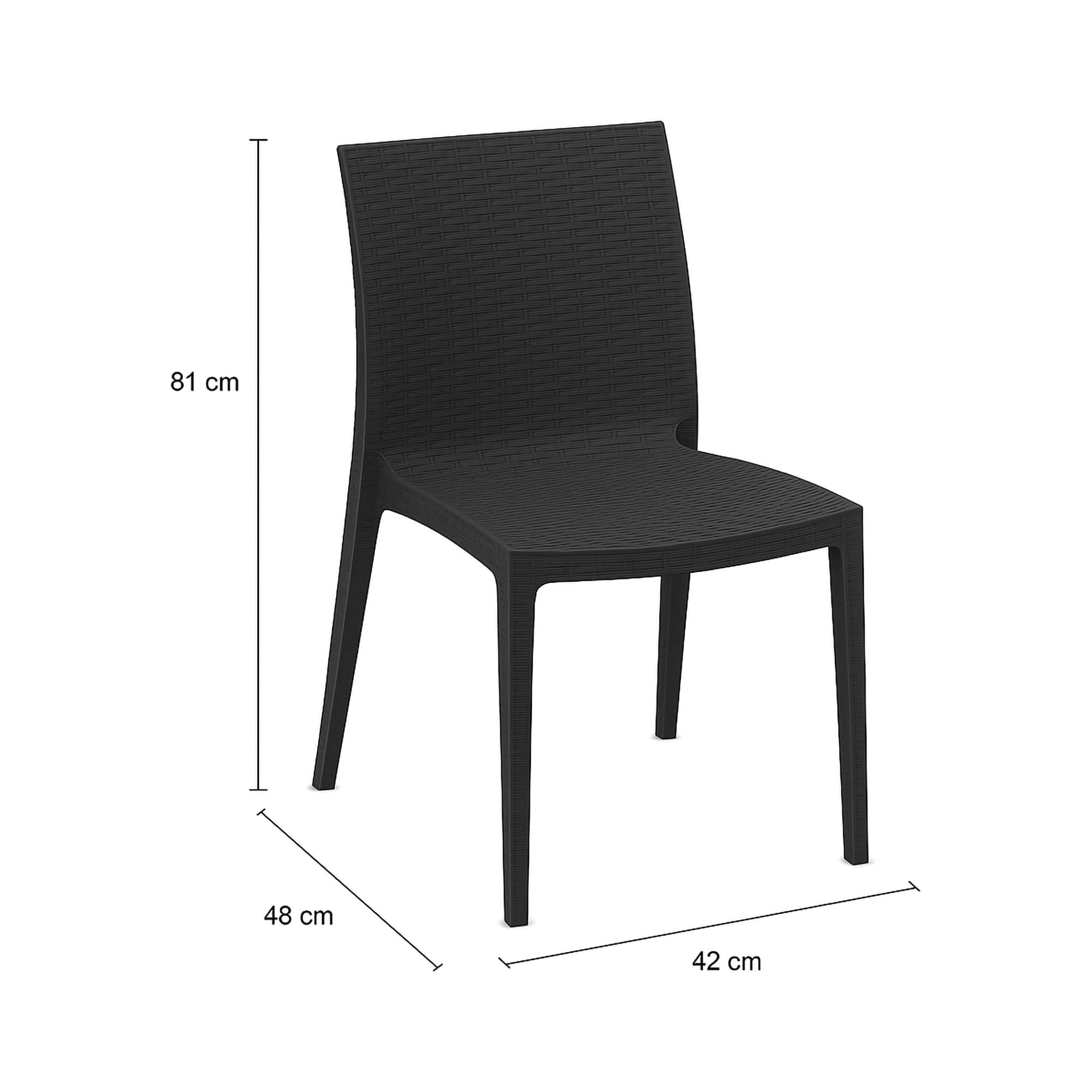 Image secondaire de Lot de 4 chaises d'extérieur Palizzolo - Empilables et Peu Encombrantes - Anthracite