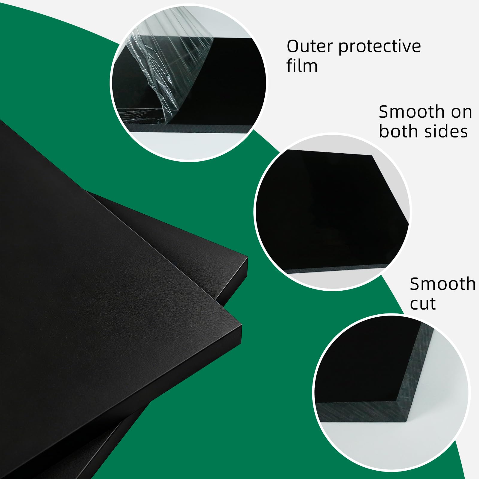 HDPE Plastic Sheet - 1/2" x 24" x 48" Black -3