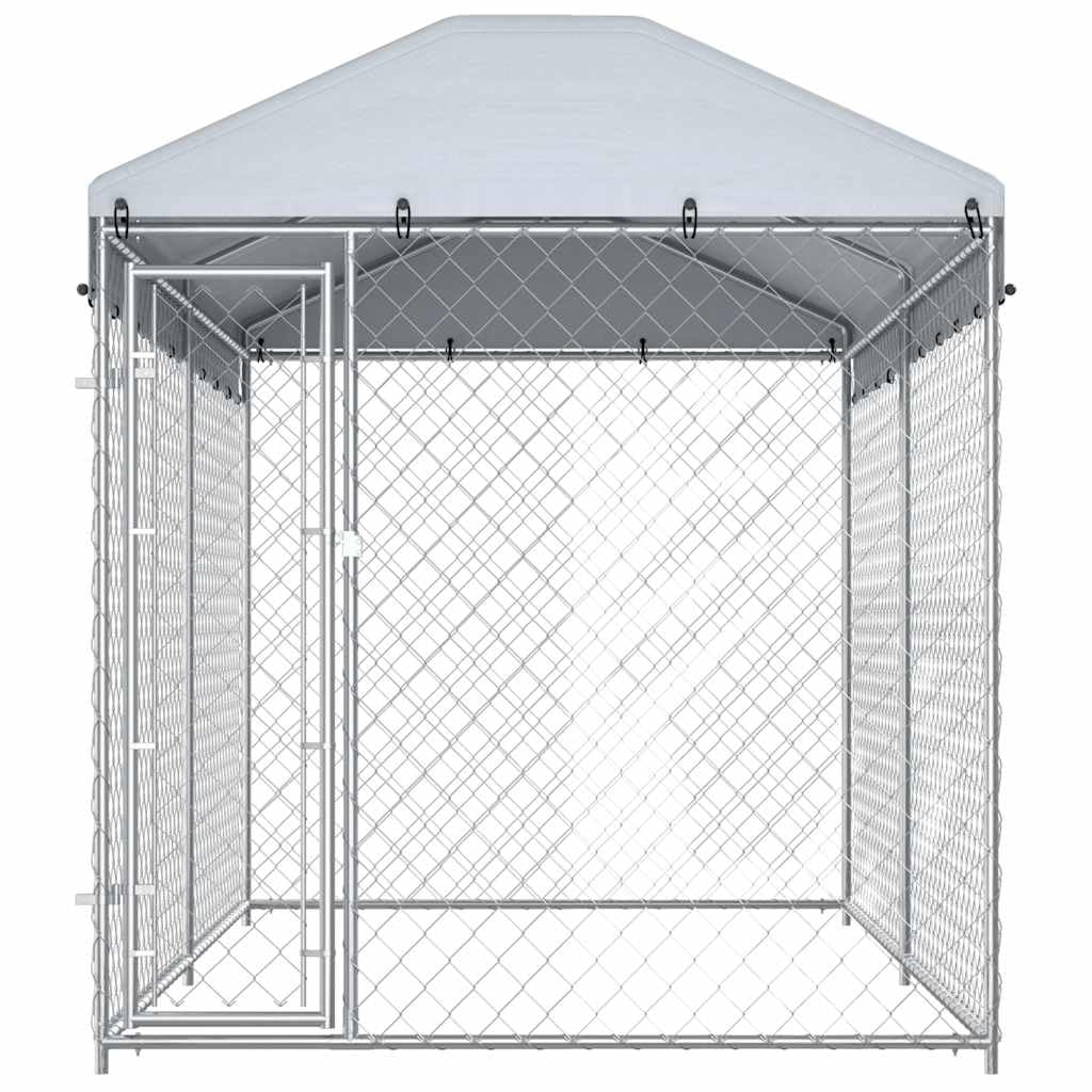 vidaXL Chenil d'Extérieur pour Chien avec Toit à Baldaquin Enclos Cage Chiots