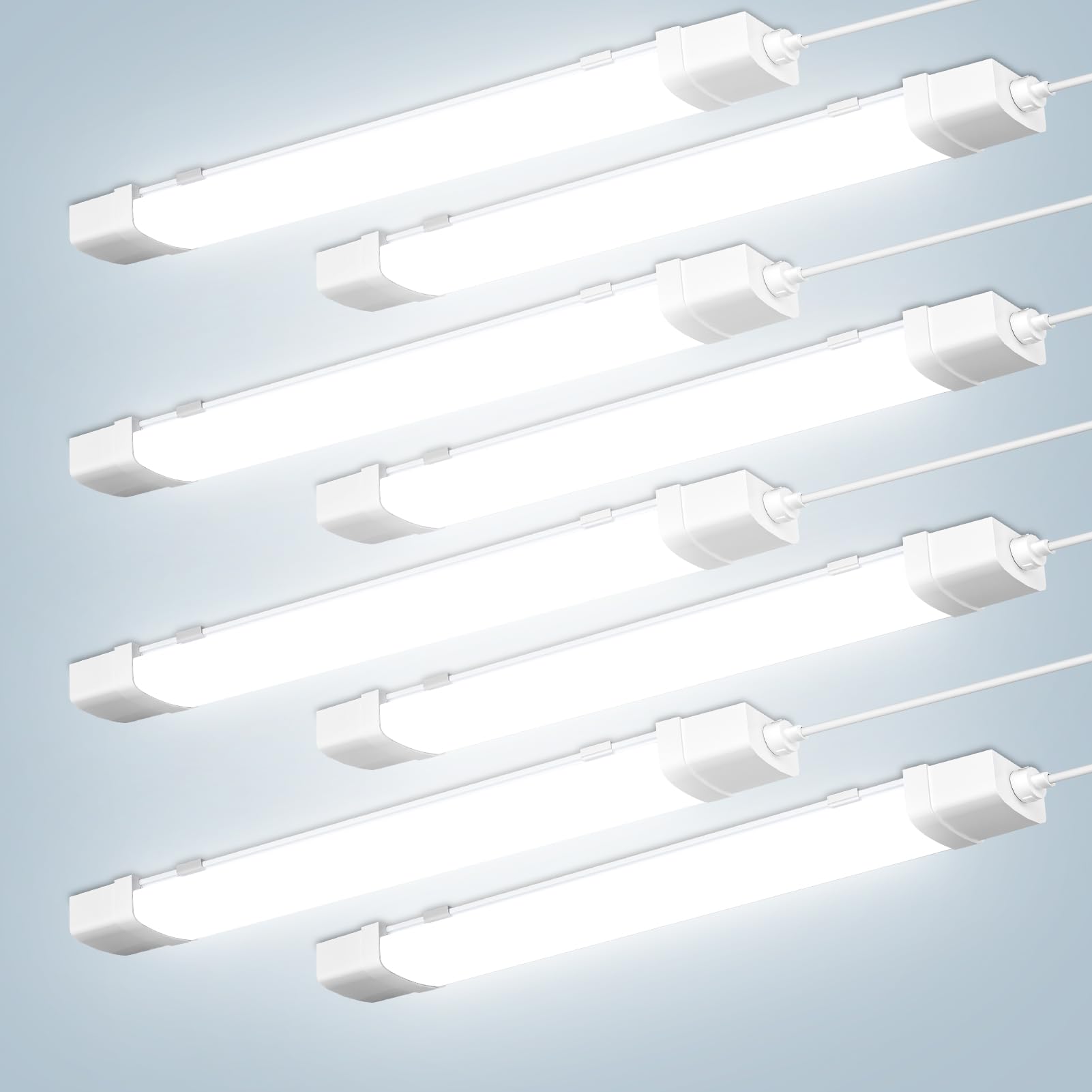 Hondony 8pack 115cm Led Light, 4FT Led Batten Light, 40W Surface Mounted Ceiling Light Cool White 6500K 4000LM with Radar Sensor, Tube Lights for Shop, Office, Garage, Warehouse, Kitchen