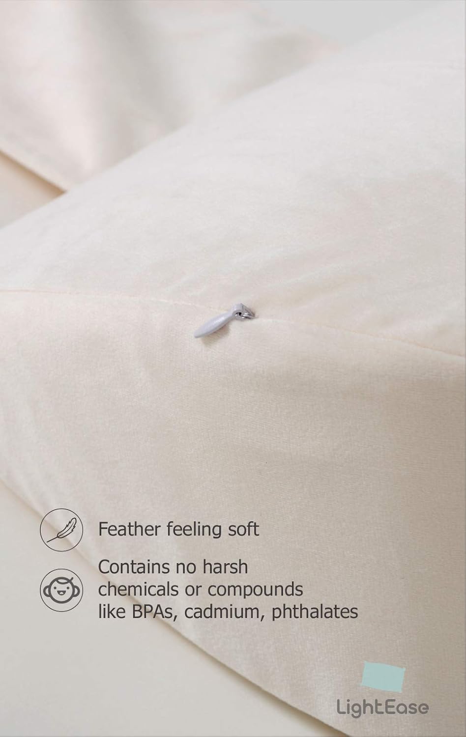 LightEase Memory Foam Pregnancy Side Sleeping Pillow Double Wedge for Body, Belly, Back Support : Baby