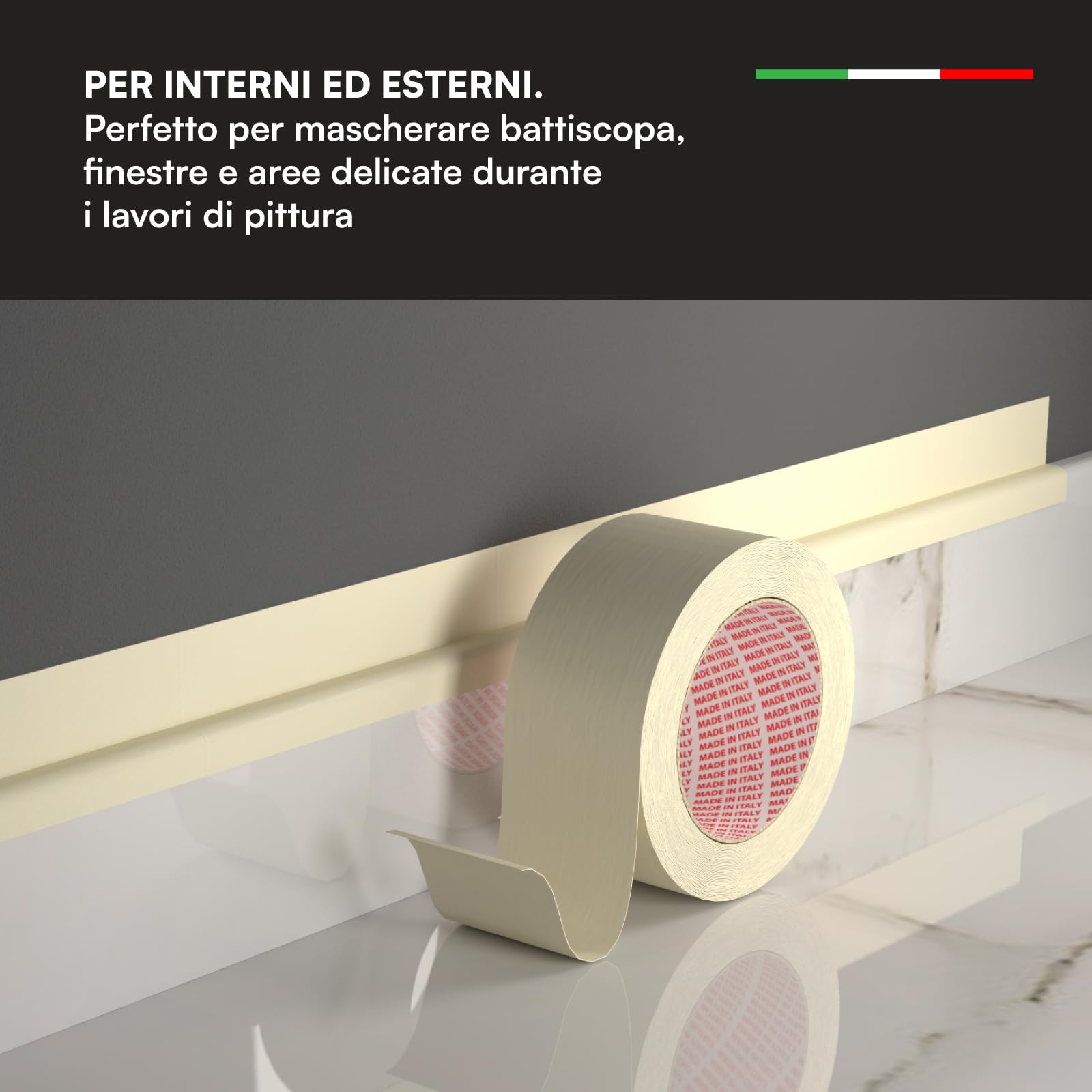 DNK TRADE Nastro Carta 36 pezzi 50x50 - Nastro Adesivo di Carta per Pittura, Imbiancatura e Mascheratura (50x50)