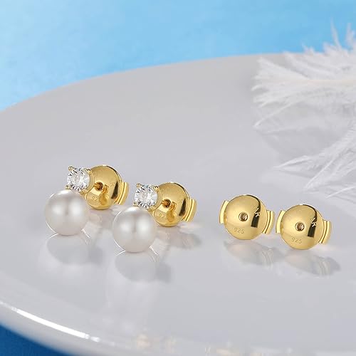 Miniatura 7 de Aretes chapados en oro de 18 quilates para tachuelas, hipoalergénicos, seguros para aretes de repuesto para poste de muesca de 0.027 a 0.039 pies, 4