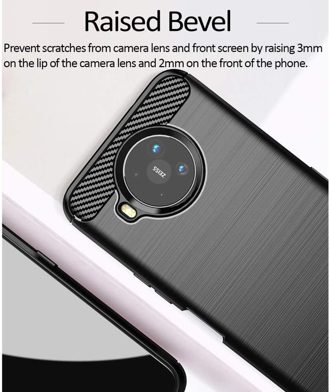 Image of NPRC Hybrid Ultra Slim Protective Case TPU Non-Slip Carbon Fiber Texture Shockproof Case Cover for Nokia 8.3 - Black