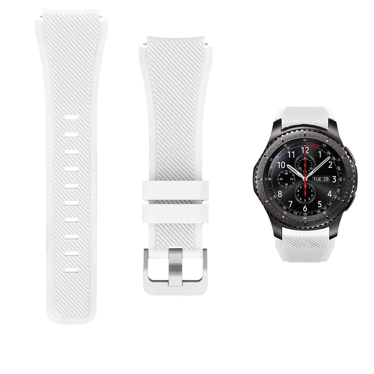 SOLDOUT™ Soft Silicone Watch Band Compatible With Samsung Galaxy Watch 3 46mm Gear S3 Frontier Amazfit Bip/Active Huawei watch gt 2/2E Bracelet Watch Band