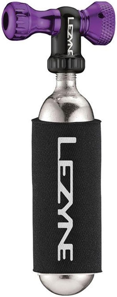 LEZYNE Control Drive Bicycle C02 Inflator & 16g Cartridge, Presta and Schrader Compatible, Compact, CO2 Bike Tire Pump for Mountain, Gravel, and Road Bikes