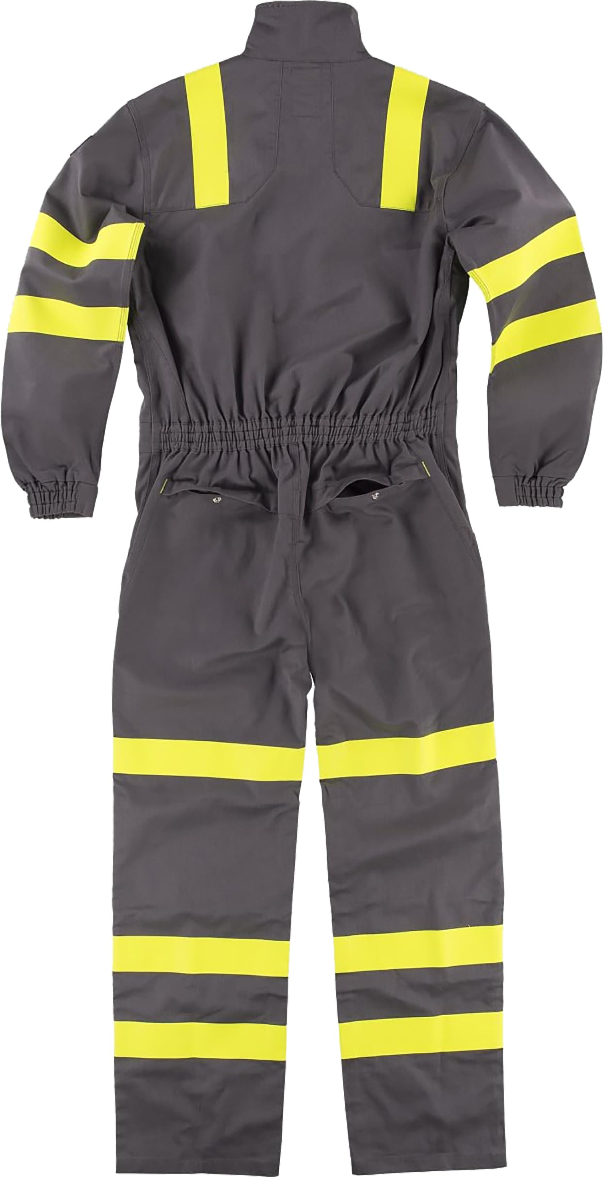 WORKTEAM C5096 Buzo o Mono Ignífugo, Antiestático con protección para Soldadura y Arco Eléctrico, Visibilidad Realzada, Cintas Fluorescentes Amarillas y Triple Costura. Unisex