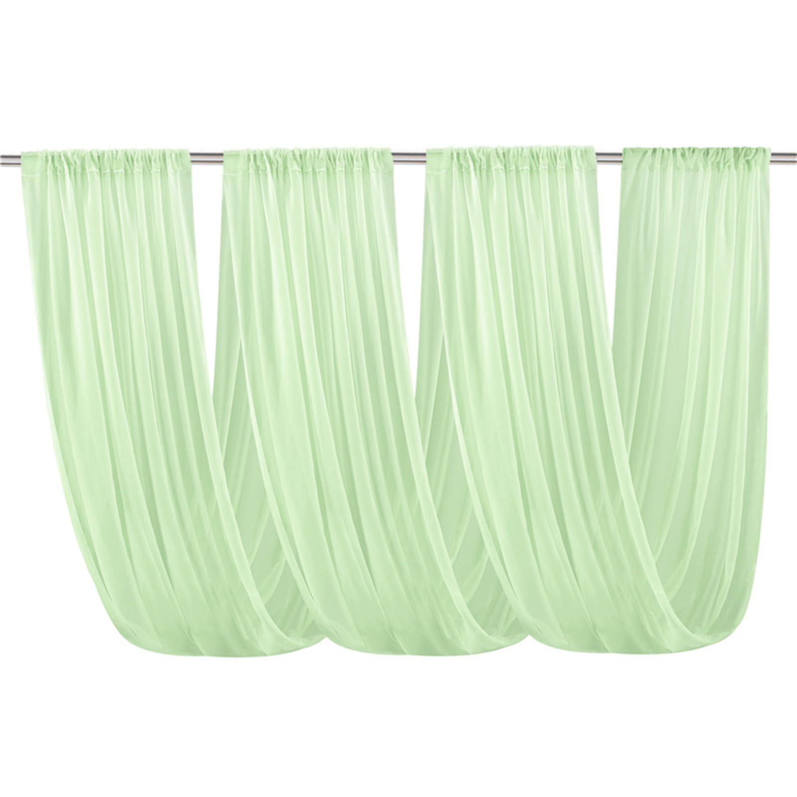 Highdi Tenture Mariage Plafond, Rideaux de Plafond Mousseline de Soie Tenture Mariage Semi Voile pour Arche de Mariage, Fête Prénatale (Vert Sauge,73x1000CM)