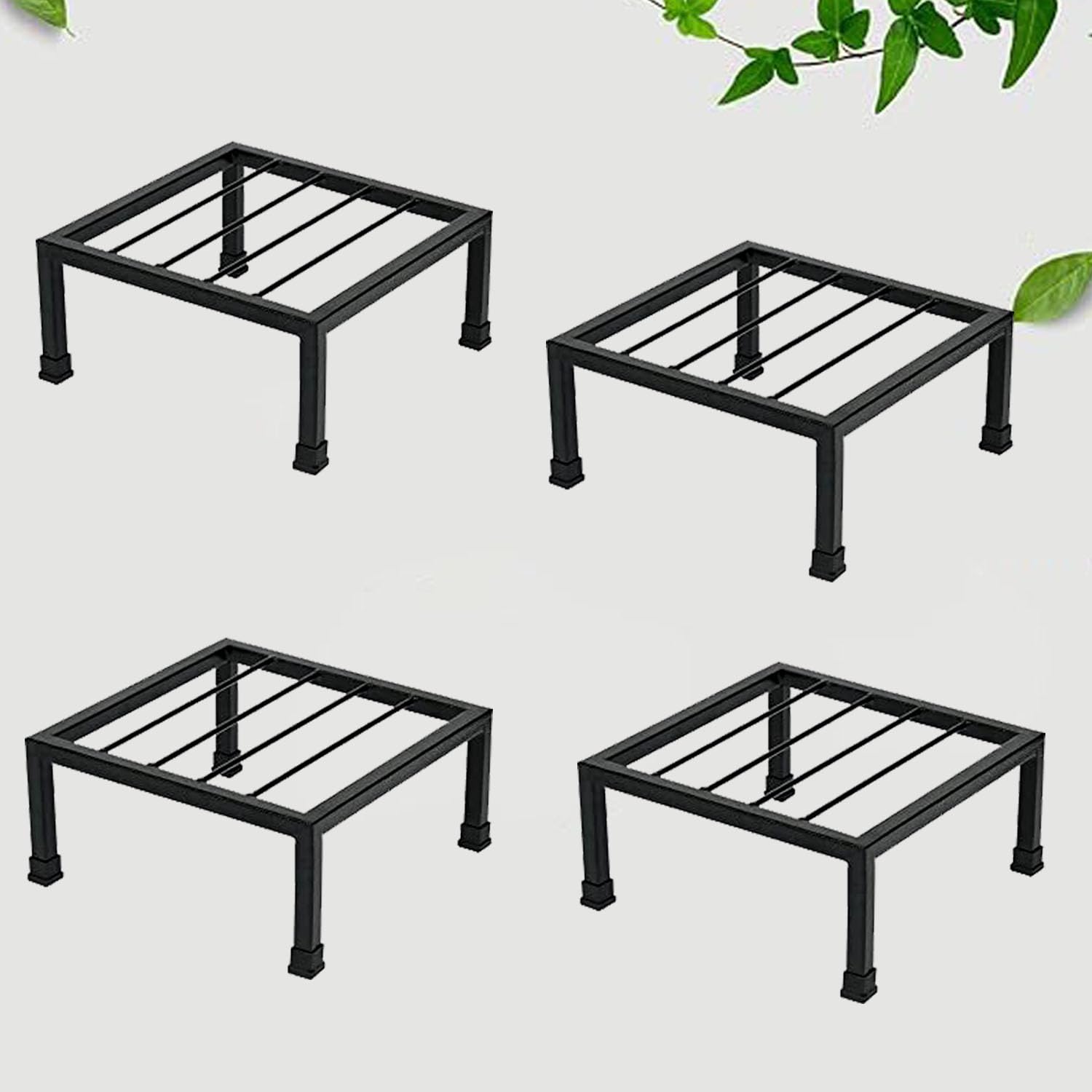 Iron Plant Stand - Black Outdoor Indoor Flower Stand -8